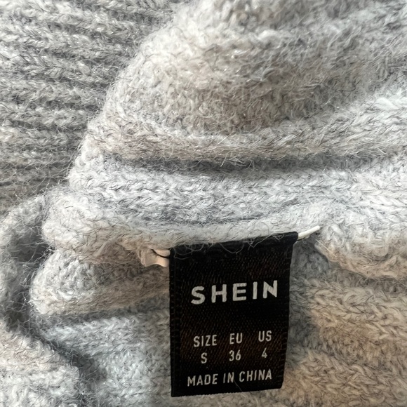 SHEIN Light Gray Mini Long sleeve BodyCon Sweater Dress - Picture 5 of 7